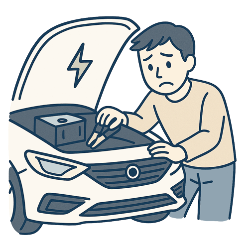 バッテリー上がりのイラスト