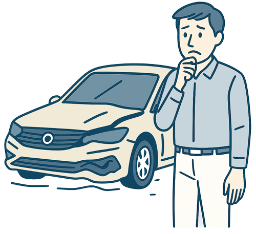 事故の影響で自走できないイラスト