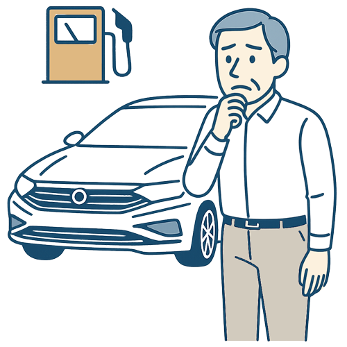 ガソリン切れのイラスト